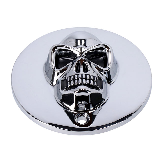 chrome skull point cvr vertical for harley fits 1986 2003 xl