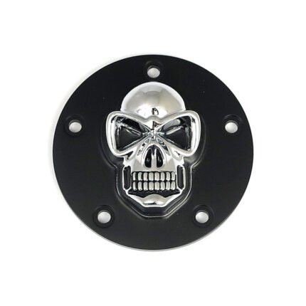 skull point cover 5 hole black chrome for harley fits 1999 2017 twin cam