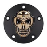blk gold skull point cvr 5 hole for harley fits 1999 2017 twin cam