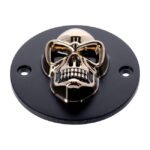 blk gold skull point cvr horizontal for harley fits 1970 1999 b t excl tc