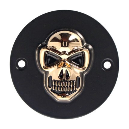blk gold skull point cvr horizontal for harley fits 1970 1999 b t excl tc