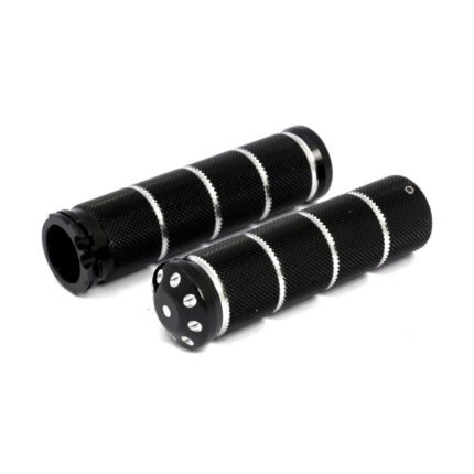 throttle grip set bomber knurled black cm for harley fits 1974 2022 h d with single or dual throttle cables excl street