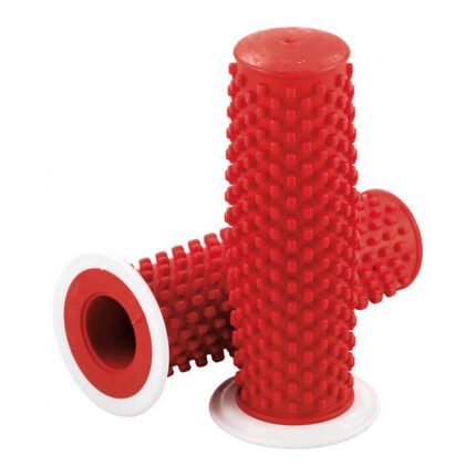 k tech kustom rubber grips red with white flange for harley fits 1974 1923 h d with 1 diameter grip area