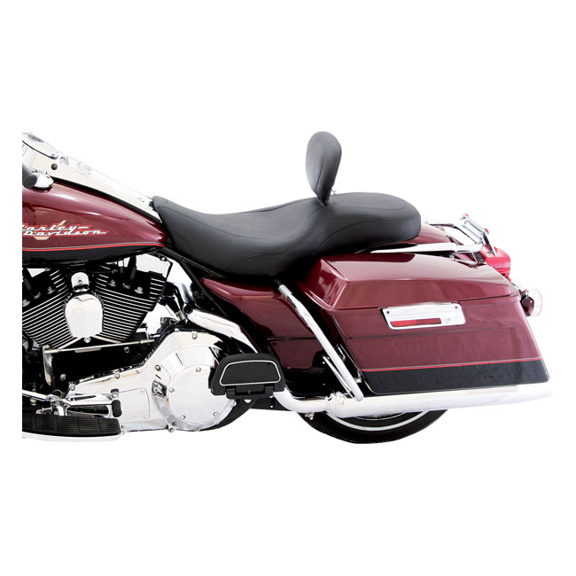 mustang wide tripper 2 up one piece seat with backrest for harley fits 1997 2007 flhr 2006 2008 flhx