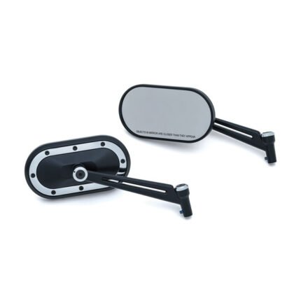 kuryakyn heavy industry mirrors black chrome for harley