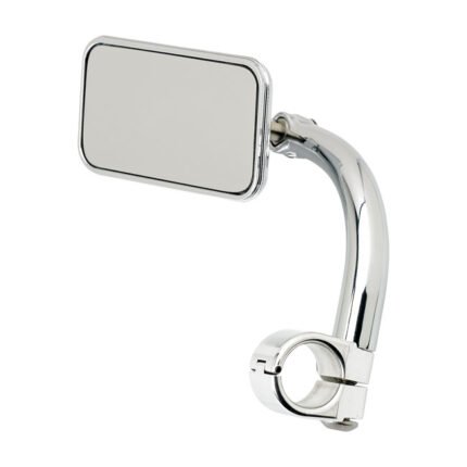 biltwell utility mirror rectangle clamp on 1 chrome for harley