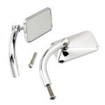 biltwell utility perch mount mirror set chrome for harley