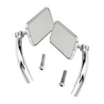 biltwell utility perch mount mirror set chrome for harley