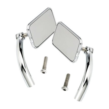 biltwell utility perch mount mirror set chrome for harley