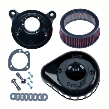 ss mini teardrop stealth air cleaner kit for harley fits 1991 2006 xl with cv carb 2