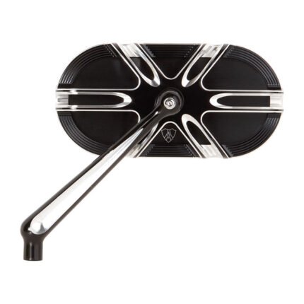 ness deep cut caged mirror left hand black for harley fits including hardware for harley indian metric and victory