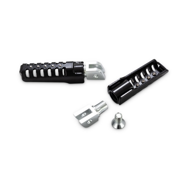 burly razorback rider foot pegs black for harley fits 2018 2023 softail with foot pegs rider triumph thruxton rider