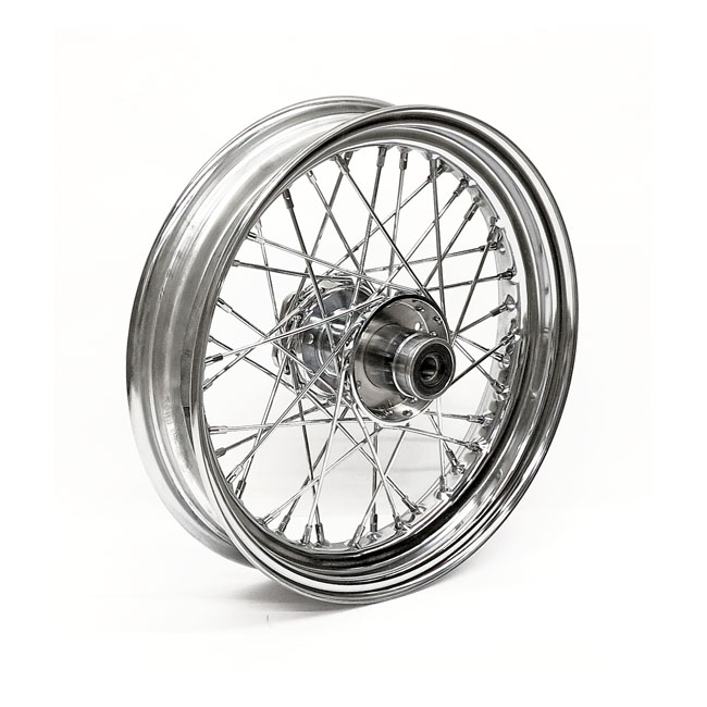 3 00 x 16 front wheel 40 spokes chrome for harley fits 1986 1999 flst c f n