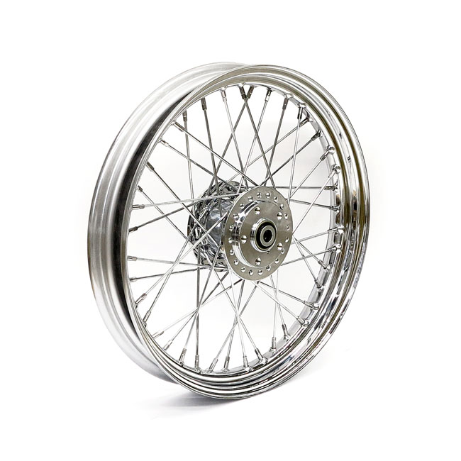 2 50 x 19 front wheel 40 spokes chrome for harley fits 1991 1998 fxd 1984 1994 fxr 1984 1985 fx xl