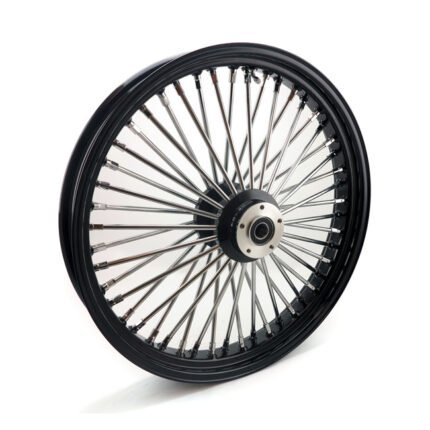 mcs radial 48 fat spoke front wheel 3 50 x 23 df black for harley fits custom applications
