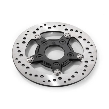 k tech front left brake rotor 8 5 stainless black center for harley fits upto nineteen ninety nine models 2
