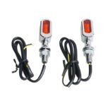 fastline led turn signal set chrome amber lens for harley fits universal