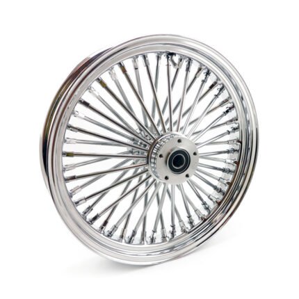 mcs radial 48 fat spoke front wheel 3 50 x 18 df chrome for harley fits 2000 2007 touring 2002 2007 v rod