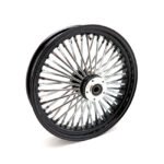 mcs radial 48 fat spoke front wheel 3 50 x 18 df black for harley fits 2000 2007 touring 2002 2007 vrod
