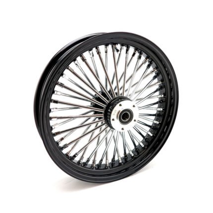 mcs radial 48 fat spoke front wheel 3 50 x 18 df black for harley fits 2000 2007 touring 2002 2007 vrod