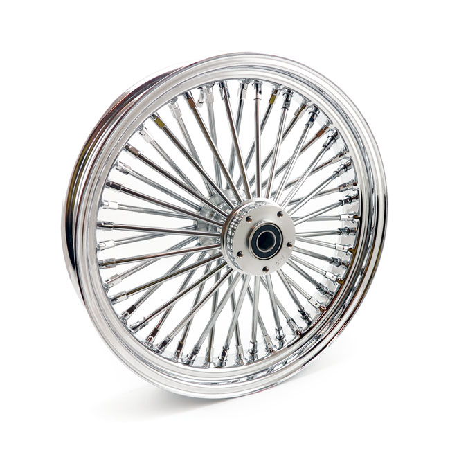 mcs radial 48 fat spoke front wheel 3 50 x 18 sf chrome for harley fits 2004 2007 dyna excl 2004 2005 fxdwg