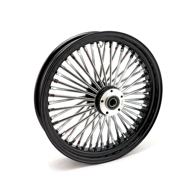 mcs radial 48 fat spoke front wheel 3 50 x 18 sf black for harley fits 2004 2007 dyna excl 2004 2005 fxdwg