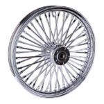 mcs radial 48 fat spoke front wheel 2 15 x 19 df chrome for harley fits custom applications