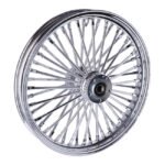 mcs radial 48 fat spoke front wheel 2 15 x 19 df chrome for harley fits custom applications