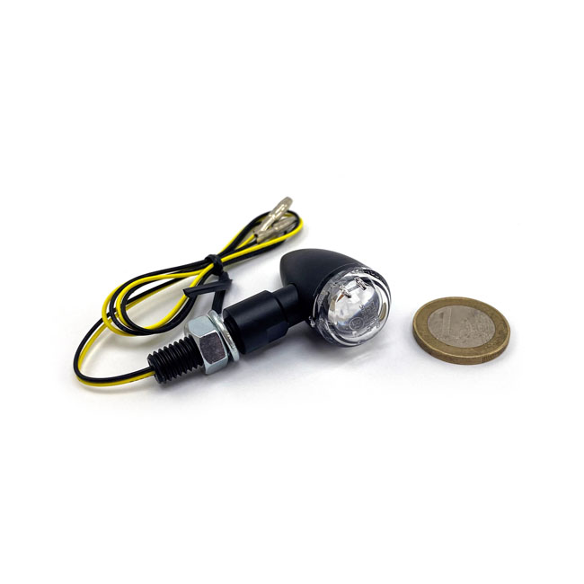 pb2 led turn signals black clear lens for harley