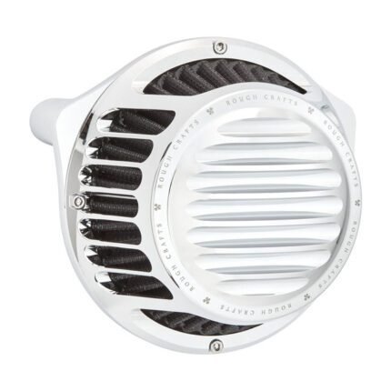 rough crafts round finned air cleaner assembly chrome for harley fits 2018 1923 softail 2017 1923 touring excl 2023 flhxse fltrxse 2017 1923 trike
