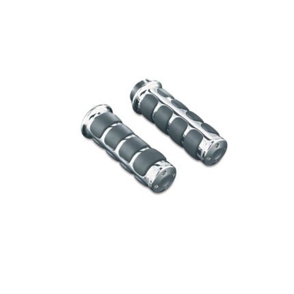 kuryakyn iso grips chrome for harley fits universal for 7 8 handlebars note requires removal of any ribs on oem throttle sleeves