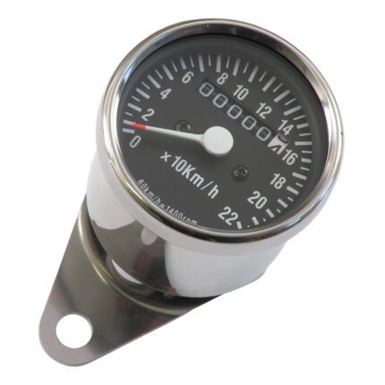 mini speedometer 21 mph chrome with black face plate for harley fits most models with front wheel drive some early models with transmission drive