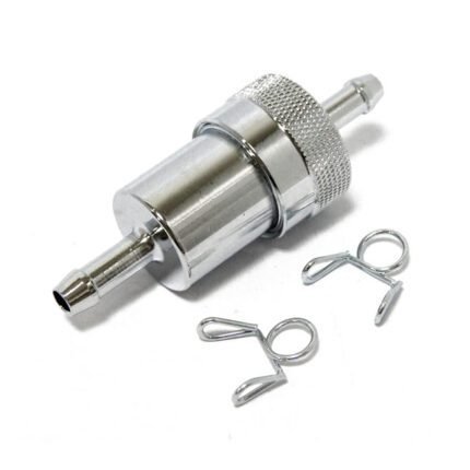 chrome aluminum fuel filter 1 4 inch for harley