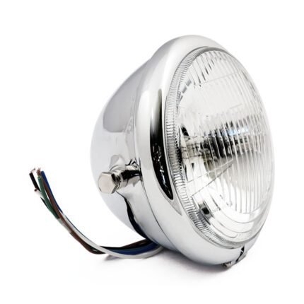bates style 5 3 4 h4 headlamp side mount chrome for harley 2