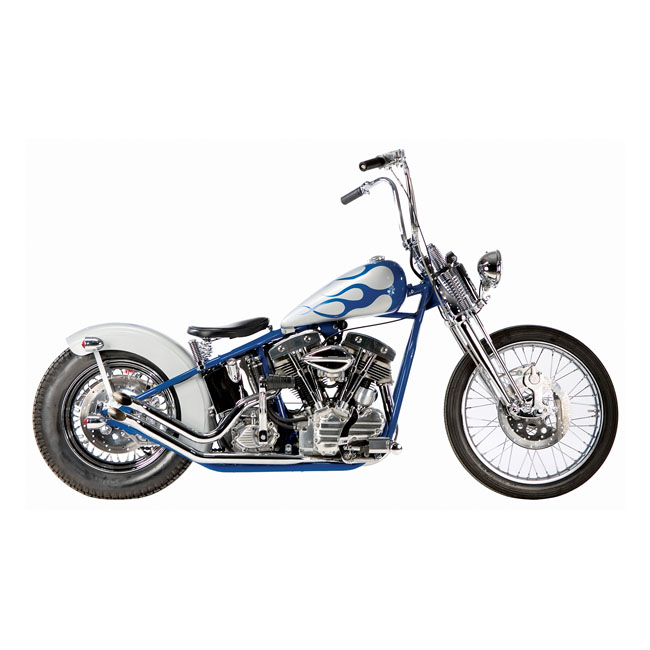 paughco upswept head pipes gooseneck over transm for harley fits 1966 1969 early shovel with rigid frame