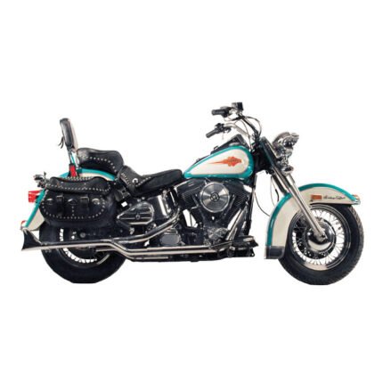 paugho dual shotgun headpipes for harley fits 1984 1994 fxst flst