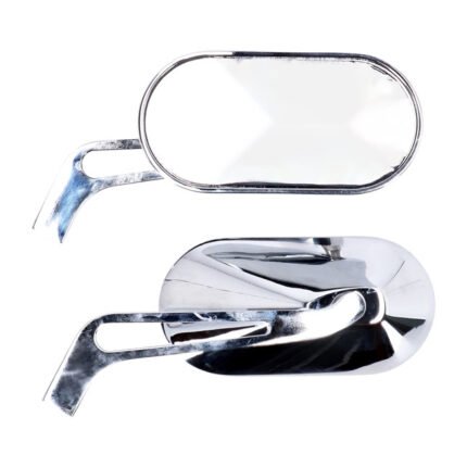 oval mirror set aluminum chrome for harley