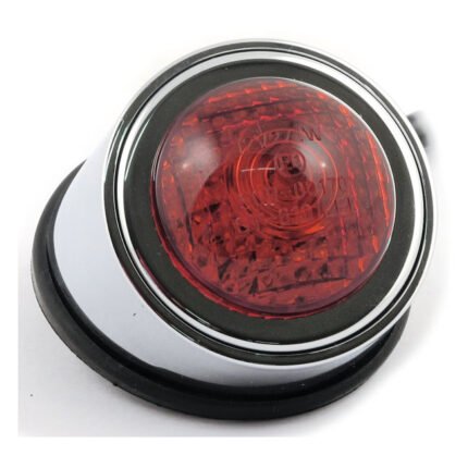 old school led taillight type 1 chrome red lens for harley