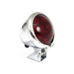bates style led taillight chrome red lens for harley