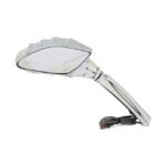 skeleton mirror set with led turn signals chrome for harley