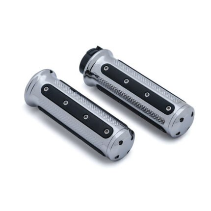 kuryakyn heavy industry grips chrome for harley fits 1981 2022 h d with dual throttle cables excl street