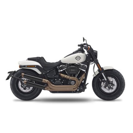 kesstech fusion short slip ons black slash short down for harley fits one hundred fourteen inch m8 softail models two thousand twenty one fat bob 2