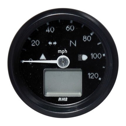 electronic 48mm speedo basic 120 mp h for harley