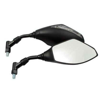wrapp led turn signal mirror set black for harley