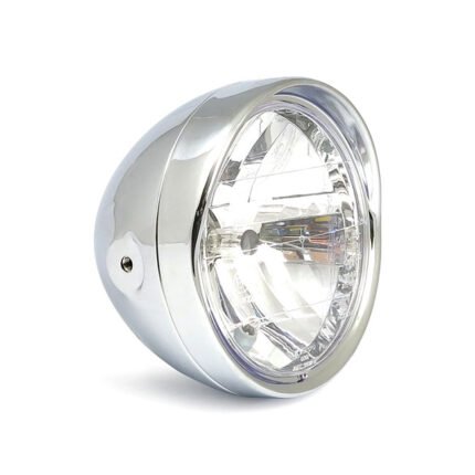 cruiser 6 1 2 h4 headlamp side mount chrome for harley