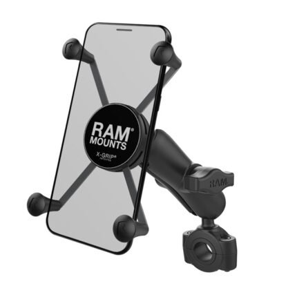 ram mounts x grip phone mount torque rail base large phone for harley fits for 3 4 22mm to 1 25 4mm handlebars 2