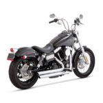 vh 2 1 2 bigshots staggered pcx exhaust chrome for harley fits 2006 2017 dyna excluding 2012 2016 fld switchback