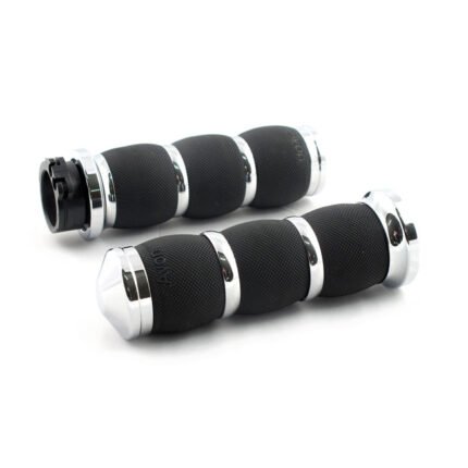 avon air cushioned grips chrome for harley fits 1996 2022 h d with dual throttle cables excl street