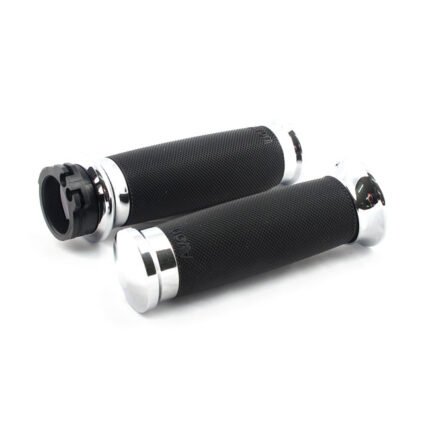 avon custom contour grips chrome for harley fits 1996 2022 h d with dual throttle cables excl street