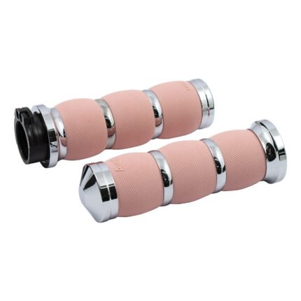 avon air cushioned grips chrome pink for harley fits 2008 2023 h d with e throttle excl 2023 flhxse 2018 2021 fltrxse ra pan america rh sportster